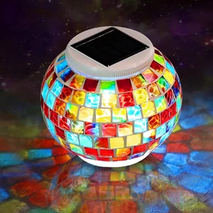 Color Changing Mosaic Solar Light Led Garden Lights,Echargeable Solar Table Ligh - Picture 1 of 8