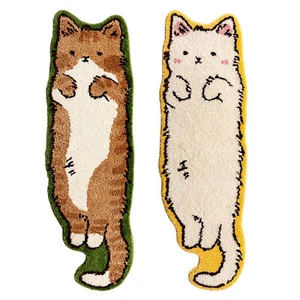 Cat Shaped Rug Mat Room Decoration Bedside Rug for Bedroom Shower Floor Mat - Picture 1 of 14