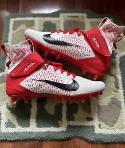BV2077 107 - Size 17 RARE Nike Alpha Menace Elite 2 White Red Football Cleats - Picture 1 of 5