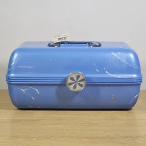 Vtg Caboodles Light Blue Periwinkle Sparkles Marbled Case Organizer w/Mirror NWT - Picture 1 of 11