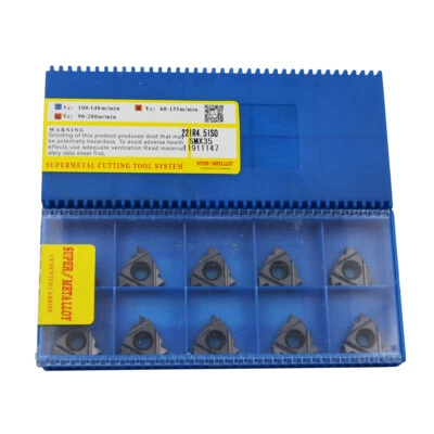 10pcs 22IR4.5ISO SMX35 High quality Carbide Threading Inserts - Image 1 of 4