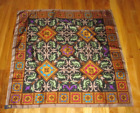 Royal Doulton for Honey Taupe Brown Purple Ornate 100% Silk Square Scarf 34"