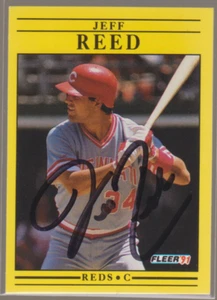 Autographed 1991 Fleer Jeff Reed - Reds - Picture 1 of 1