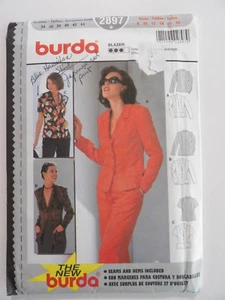 Burda 2897 Women's Princess Seam Blazer or Jacket Size 8-18 Uncut Sewing Pattern - Picture 1 of 3