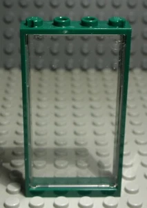 LEGO Window 1x4x6 Dark Green With Transparent Disc (2606) - Picture 1 of 1