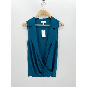 Neiman Marcus Bluse Damen Medium Gypsy Triss vorne offen ärmellos Oberteil Shirt  - Bild 1 von 7