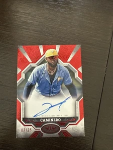 2025 Topps Tier One Junior Caminero Break Out Auto Rays Red /25 - Bild 1 von 2
