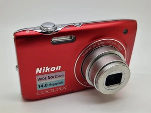 Super Condition Working Red Nikon Coolpix S3100 5X Zoom 14MP Digital Camera - Picture 1 of 14