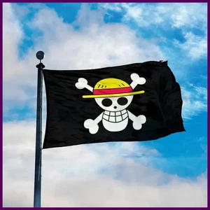One Piece FLAGGE Monkey D. Luffy Skull Flagge 90*150CM Polyester Strohhut - Bild 1 von 24