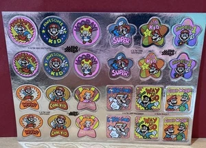 Vintage 1990 Super Mario Brothers Nintendo. 24 foil stickers by Mello Smello - Picture 1 of 3