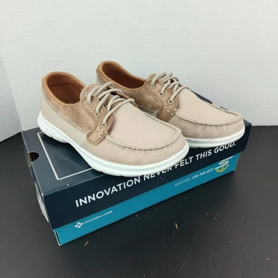Zapatos para caminar Sketchers para mujer talla 6,5 Go Step Goga Max de lona marrón Foto 1 de 4