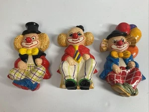 Artesania Happy Clowns Wall Hanging Made in Spain Set of Three Vintage - Picture 1 of 13