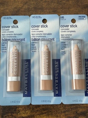 Maybelline Cover Stick Corrector Concealer, 145 Deep Beige, 0.16 fl oz. 3 Pack - Image 1 of 3