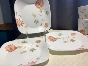 Corelle Happy Days Matilda Country Dawn Square 9” Luncheon Plates Set of 3 - Picture 1 of 10