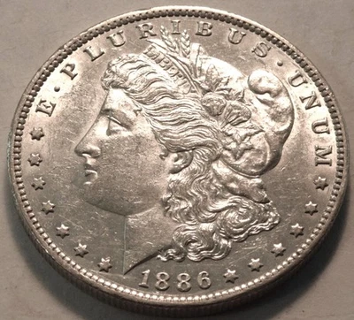 Dólar de plata O Morgan 1886, alta calidad, original, mejor, fecha semi-llave moneda de $1 Foto 1 de 4