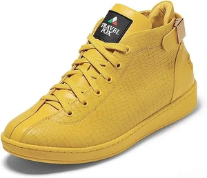 TRAVEL FOX Men's Malibu Spider Leather Lace-Up Mid-Top Yellow 915602-11 - Picture 1 of 5