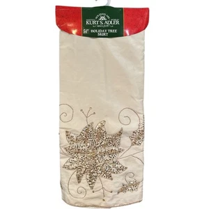 Kurt Adler 54-Inch Ivory Holly Tree Skirt  New! - Picture 1 of 3