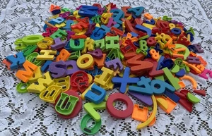 Plastic Magnetic Mixed Sizes Alphabet Letters Shapes HUGE Lot 336 Pieces - Picture 1 of 4