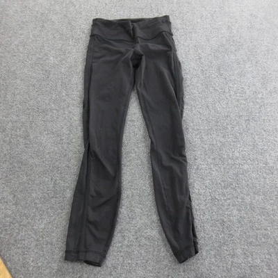 Lululemon Hose Damen 2 schwarz Leggings Laufen Yoga eng Reißverschlusstasche sportlich - Bild 1 von 4