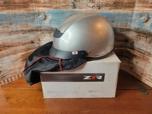 Z1R Vagrant Solid Half Helmet 0103-0620 Silver- Size Medium M - Picture 1 of 12