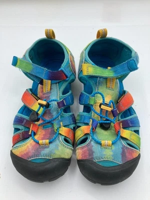 Sandalias deportivas Keen Newport niño niña arco iris tie-dye jóvenes talla 6 senderismo acuático Foto 1 de 4