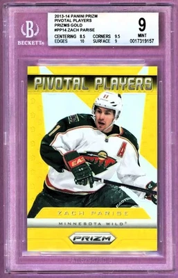 2013-14 PANINI PRIZM ZACH PARISE PIVITOL PLAYERS #PP14 GOLD PRIZM /10 BGS 9 MINT - Image 1 of 2