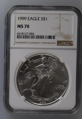 1999 American Silver Eagle NGC MS-70 Foto 1 de 2