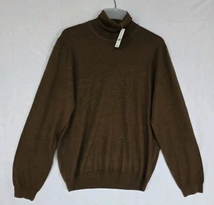 Neu mit Etikett Vintage Brooks Brothers italienischer brauner Rollkragenpullover aus Merinowolle für Herren Gr. L - Bild 1 von 4