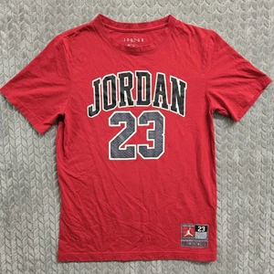 Air Jordan Shirt Youth Boys Size XL 13-15 Yrs Red #23 Chicago Bulls Short Sleeve - Picture 1 of 8