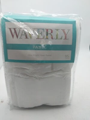 Cortina de panel Waverly plisada de una pizca Serendipity blanca 25 pulgadas x 95 pulgadas Foto 1 de 4