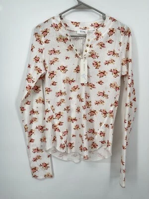 Camisa sin mangas larga tejida gofre floral hiedra azul talla mediana Foto 1 de 4