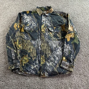 Mossy Oak Shirt Mens Medium Chamois Break Up Camouflage Camo Hunting Button Up - Picture 1 of 11