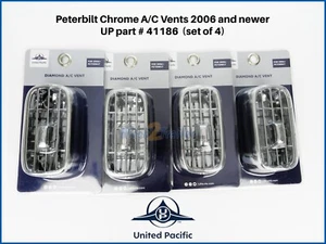 Peterbilt Chrome A/C Vents 2006 and newer 379 384 386 388 389 #41186 (set of 4) - Picture 1 of 1