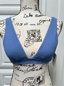 Becca Fine Line Blue Halter Swim Bikini Top Size S MSRP $78 - Picture 1 of 8