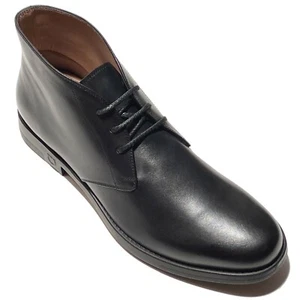FERRAGAMO 12 D 45 Men's Black Leather SACHIE Ankle Chukka Gancini Boots Dress - Picture 1 of 7