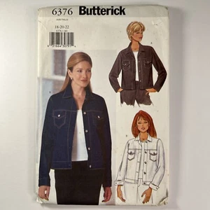 Butterick 6376 Button Denim Style Jacket Crop Biker Ladies New Uncut Pattern - Picture 1 of 15