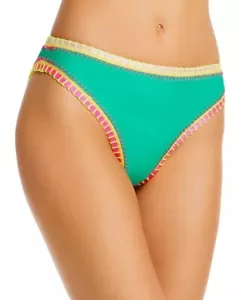 NWT PQ SWIM Platinum Solange Ferrarini Crochet Trim Bikini Bottom Green SM - Picture 1 of 6