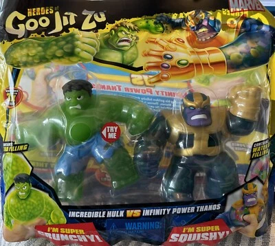 Super Heroes of Goo Jit Zu Marvel Versus Pack Hulk vs Thanos Squishy NEW - Image 1 of 4