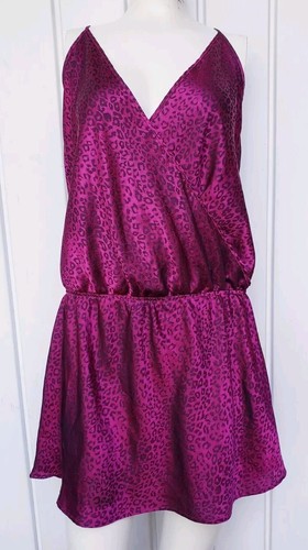 UNDERCOVER Pagliaccetto Victoria’s Secret stampa animalier taglia grande mini abito rosa magneta raro