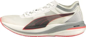 Puma Deviate Nitro Elite Racer Womens Running Shoes White Carbon Plated Trainers - Picture 1 of 6