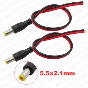 CONNETTORE DI ALIMENTAZIONE SPINOTTO MASCHIO CON CAVO 5,5x2,1mm - 2 PEZZI - Imagen 1 de 4