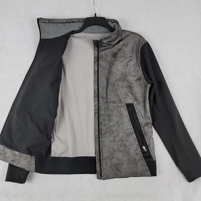 Lululemon Jacket Mens Large Black Gray Zip Specular Reflective Stretch  - Image 1 of 4