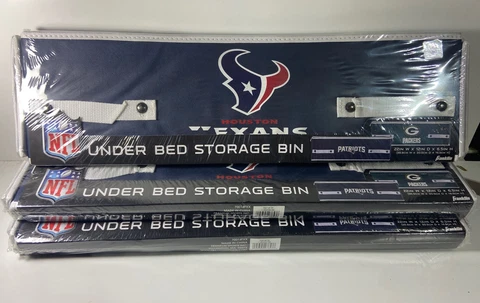 Lot Of 3 Franklin NFL Under Bed Storage Bin Houston Texans 22”x12”x6.5" Cover