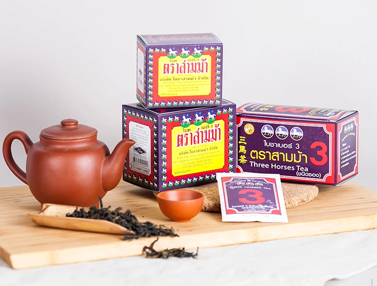 1pcs Three Horses BRAND Tea Leaves No. 3 Size 80 G.