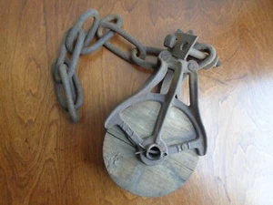 ANTIQUE VTG CAST IRON WOOD WHEEL NEY #61.137 B BARN PULLEY RUSTIC FARM   - Picture 1 of 11