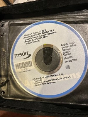 BRAND NEW MSDN  Microsoft Virtual PC 2004 for PC + MAC 7.0.2 Multi Languages CD - Image 1 of 4