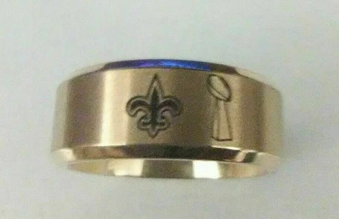 New Orleans Saints gold Titanium Ring sizes 7-13, styles #7, #8 & #9 Cover