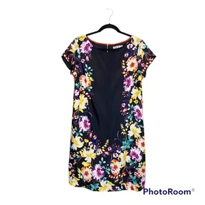 NWT Eliza J. Black Floral Shift Dress Size 10 - Bild 1 von 12