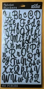 Alphabet/ Numbers & Letters/ Stickers/ Silver/62 pieces - Picture 1 of 1