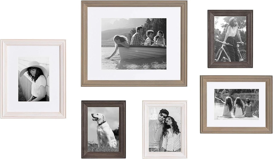 Kit de Pared Marco Galería Burdeos, Juego de 6 con Marcos de Tamaño Surtido en 3 Diferentes Foto 1 de 4